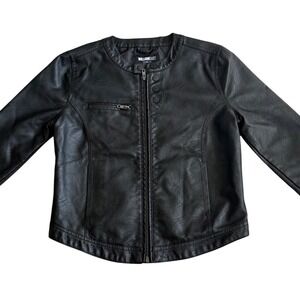 William Rast Womens Black Faux Leather Moto Jacket Small Justin Timberlake Biker